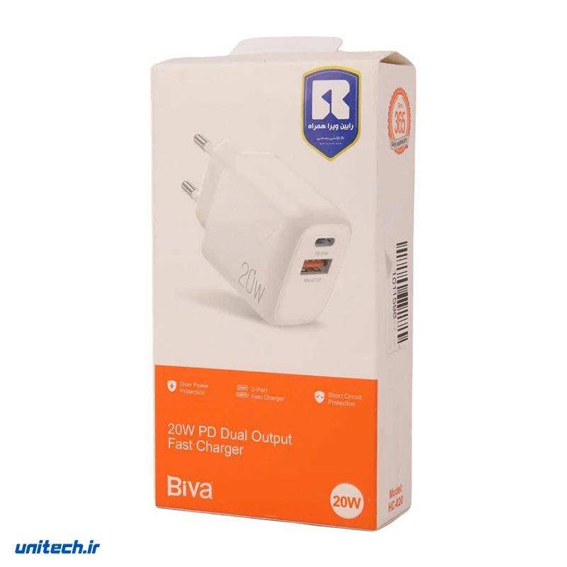 شارژر دیواری 20 وات بیوا مدل HC020 QC3.0 PD 2.4A3